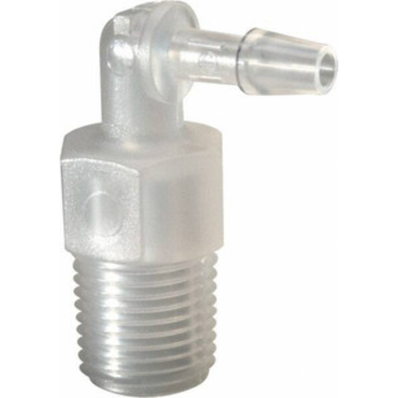 Made in USA 1/8 Barb, 1/8 NPT, Polypropylene Single Barbed Tube Elbow Male, Natural (Color) L2-2PP – 48721468