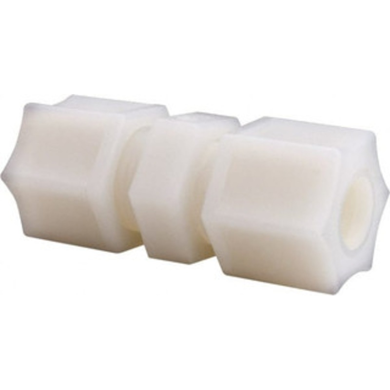 Made in USA 3/8 Tube OD, Nylon Plastic Compression Tube Union 220F Max, Plastic Grip 0613.055 – 32873986