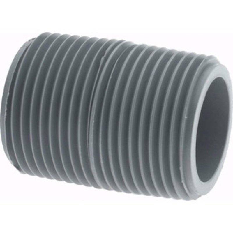 Value Collection 3/4 Pipe, 1-3/8 Long CPVC Threaded Plastic Pipe Nipple Schedule 80, Gray 883-005C – 37005238