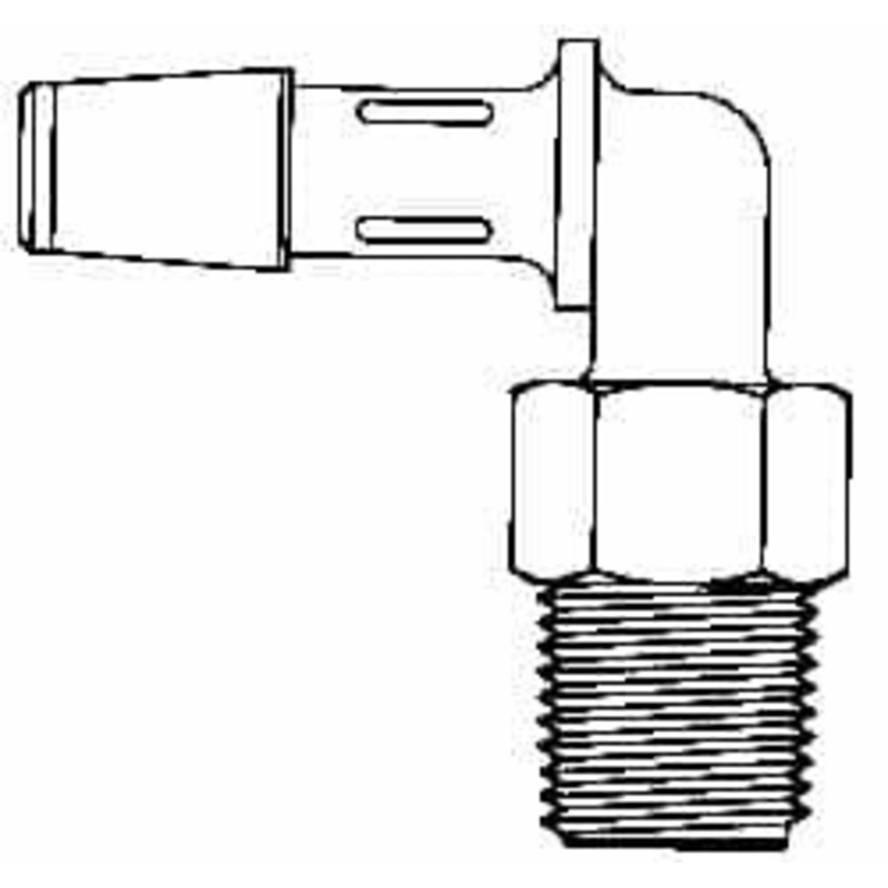 Made in USA 1 Barb, 3/4 NPT, Polypropylene Single Barbed Tube Elbow Male, White L12-16WP – 48725824