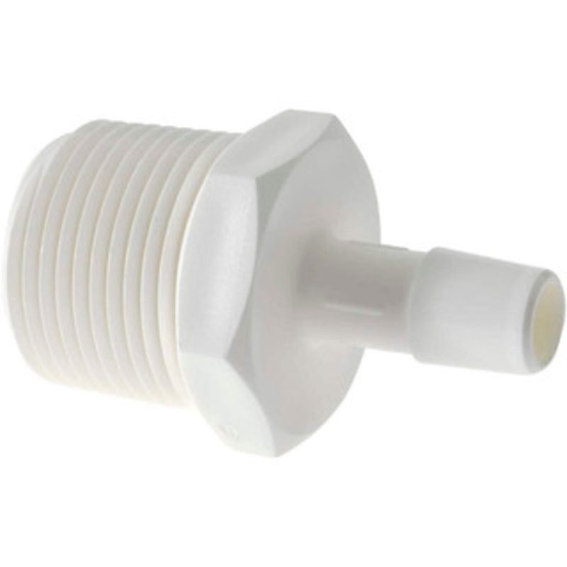 Made in USA 3/8 Barb, 3/4 NPT, Polypropylene Single Barbed Tube Adapter Male, White A12-6WP – 48724546