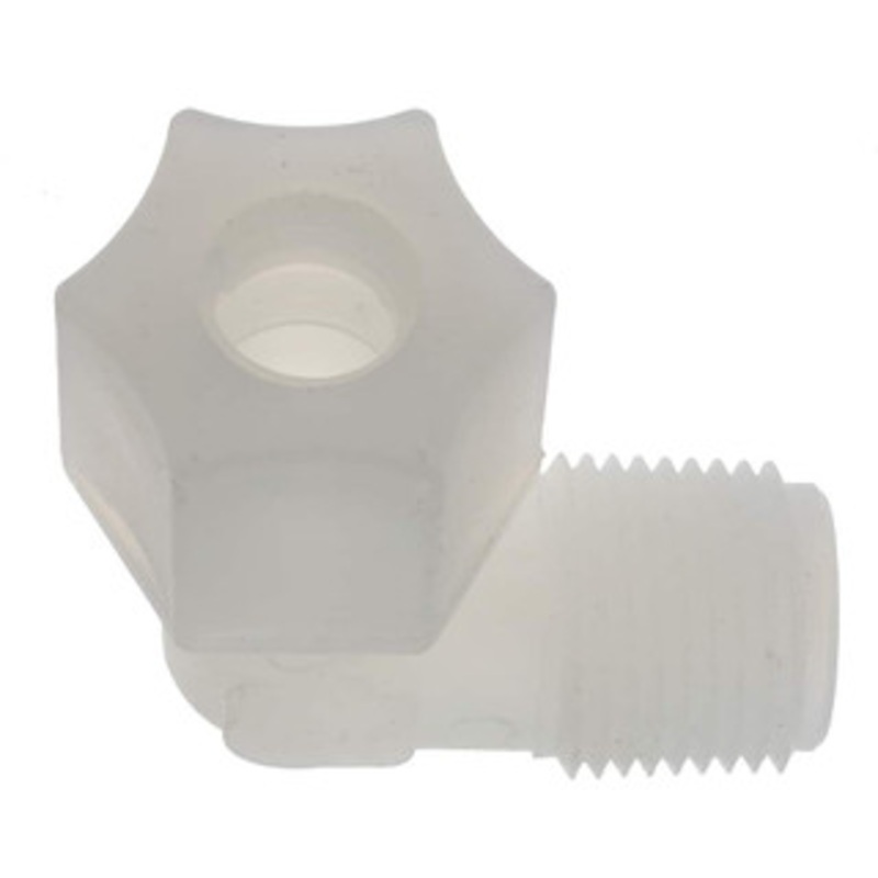 Made in USA 3/8 Tube OD, Kynar Plastic Compression Tube Male Elbow 3/8 NPT Pipe, 275F Max, Plastic Grip 0637.055 – 32877888