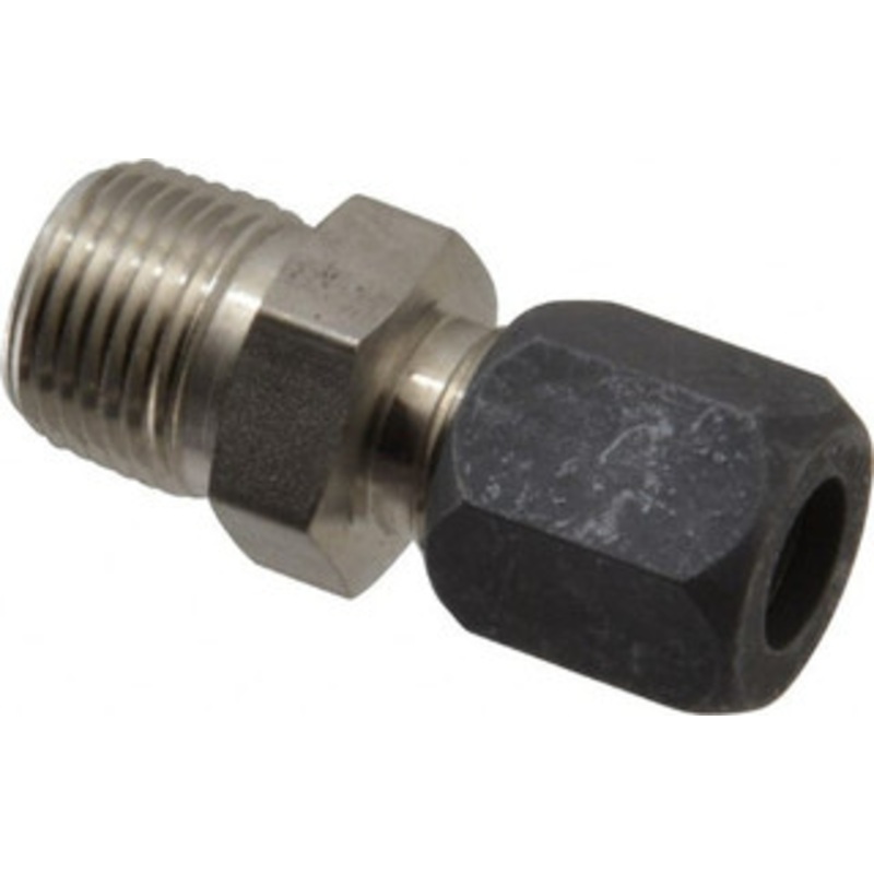 Made in USA 3/8 Tube OD x 3/8-18 NPTF Stainless Steel Compression Tube Male Connector Comp x MPT Ends, -75 to 750F, 3/4 Hex F-6-6-C – 76040591