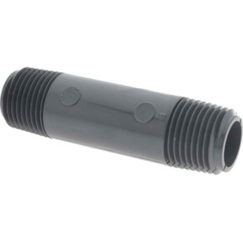 Value Collection 1/2 Pipe, 3 Long PVC Threaded Plastic Pipe Nipple Schedule 80, Gray 882-030 – 37004470