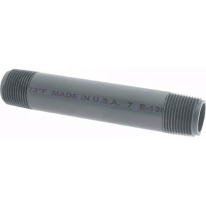 Value Collection 3/4 Pipe, 5-1/2 Long PVC Threaded Plastic Pipe Nipple Schedule 80, Gray 883-055 – 37004637