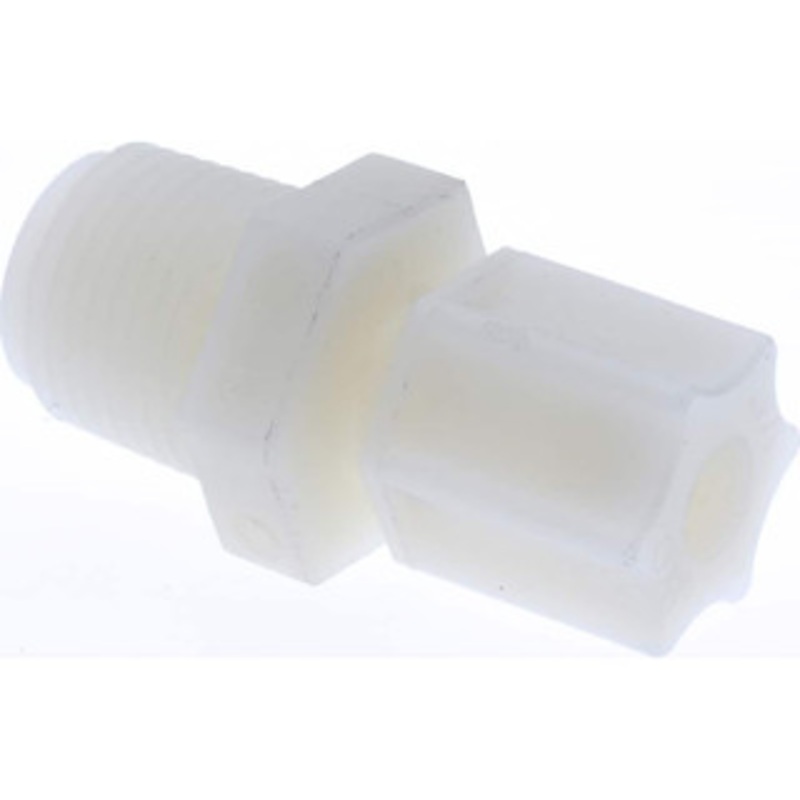 Made in USA 1/4 Tube OD, Nylon Plastic Compression Tube Male Connector 3/8 NPT Pipe, 220F Max, Plastic Grip 0603.035 – 32872947