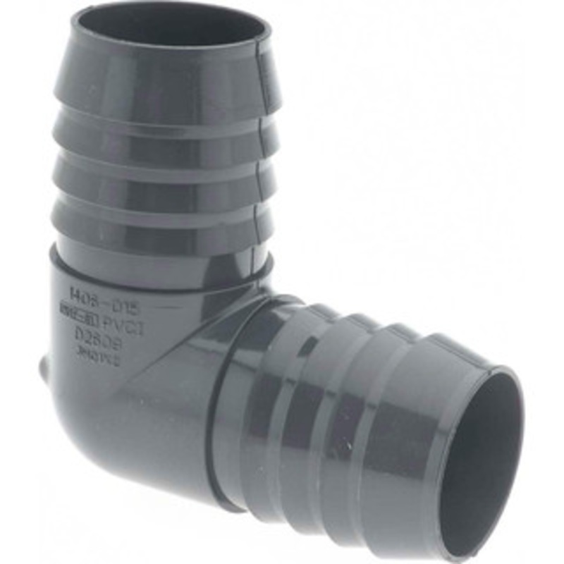 Value Collection 1-1/2 Barb, Multiple Barbed Tube Insert Elbow PVC, Male 1406-015 – 37004025