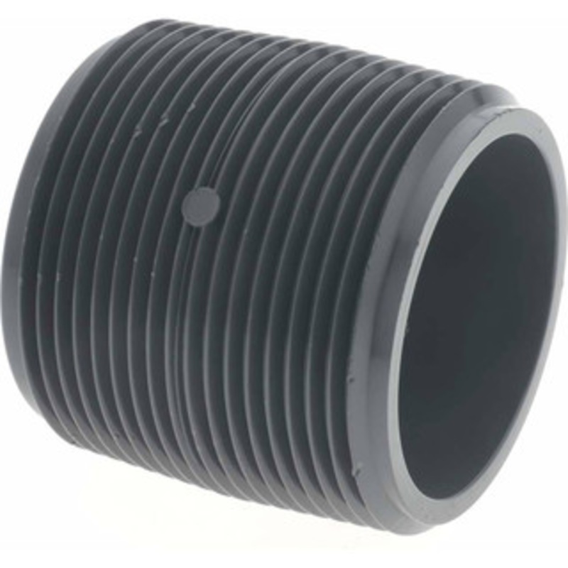 Value Collection 1-1/2 Pipe, 1-3/4 Long PVC Threaded Plastic Pipe Nipple Schedule 80, Gray 886-005 – 37004843
