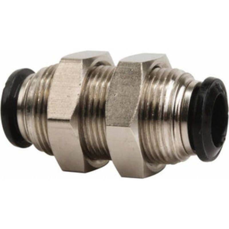 Value Collection 6mm Outside Diam, Nickel Plated Brass Push-to-Connect Tube Bulkhead Union 250 Max psi, Tube to Tube Connection, Buna O-Ring 2556506665PRO – 61761367