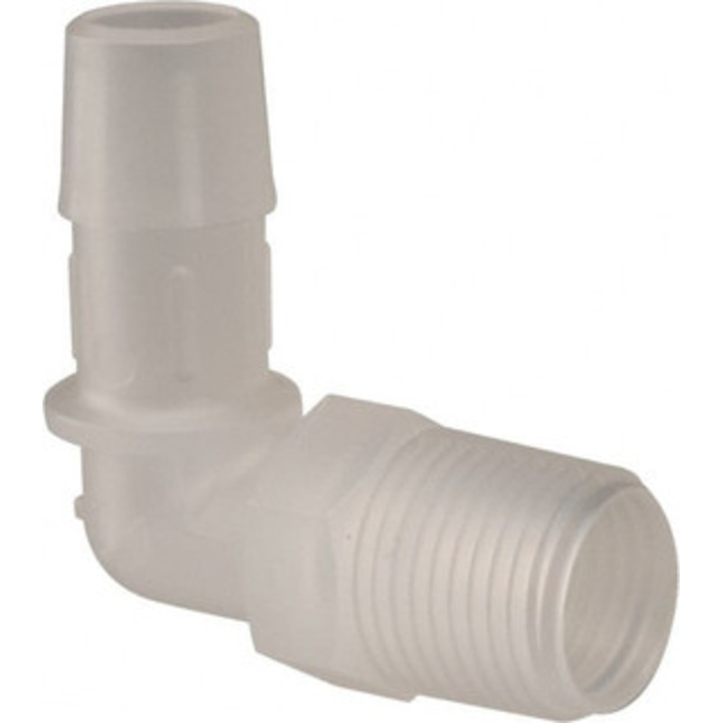 Made in USA 1/2 Barb, 3/8 NPT, Polypropylene Single Barbed Tube Elbow Male, Natural (Color) L6-8PP – 48721641