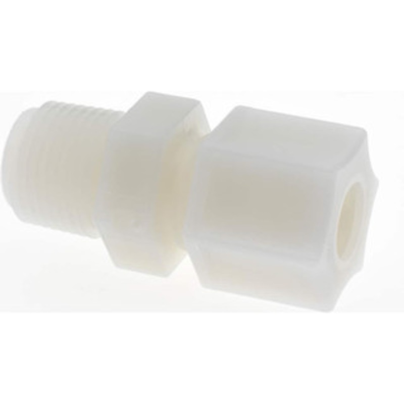 Made in USA 3/8 Tube OD, Nylon Plastic Compression Tube Male Connector 3/8 NPT Pipe, 220F Max, Plastic Grip 0603.055 – 32873044