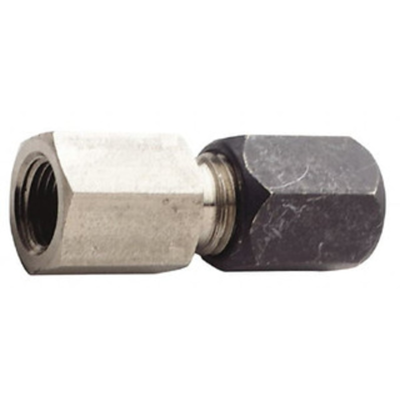 Made in USA 3/8 Tube OD x 1/4-18 NPTF Stainless Steel Compression Tube Female Connector Comp x FNPT Ends, -75 to 750F, 3/4 Hex F-6-FC – 76040518