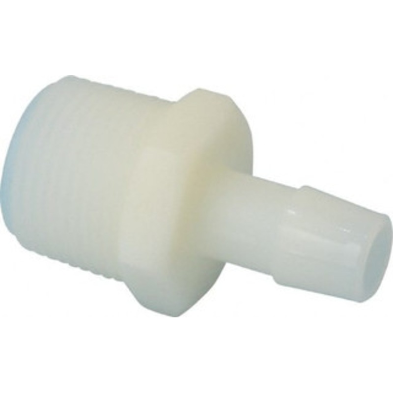 Made in USA 1/2 Barb, 3/4 NPT, Nylon Single Barbed Tube Adapter Male, Natural (Color) A12-8NN – 48716567