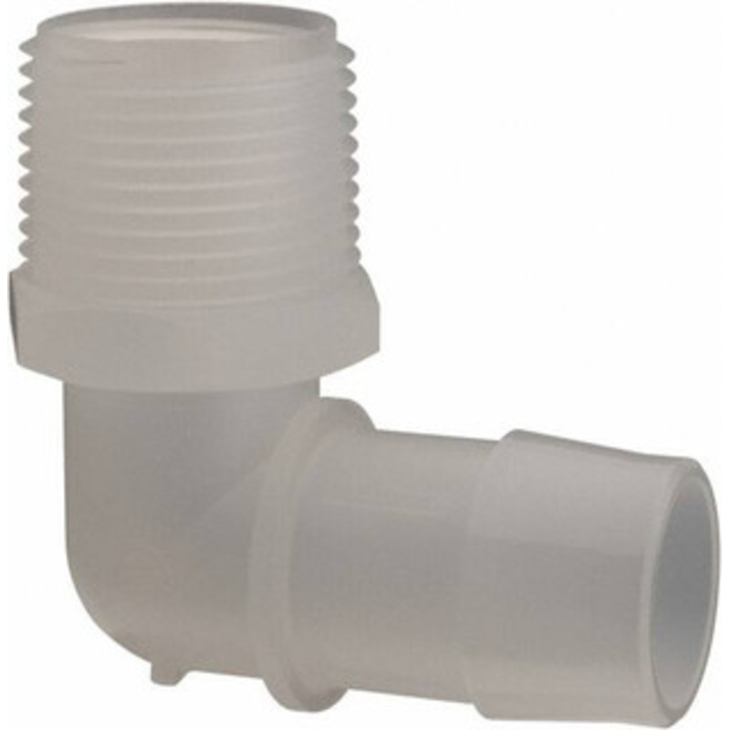 Made in USA 1 Barb, 1 NPT, Polypropylene Single Barbed Tube Elbow Male, Natural (Color) L16-16PP – 48721849