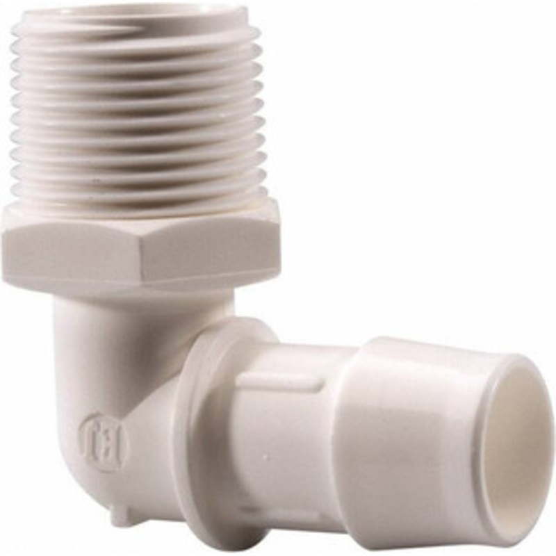 Made in USA 3/4 Barb, 3/4 NPT, Polypropylene Single Barbed Tube Elbow Male, White L12-12WP – 48725808