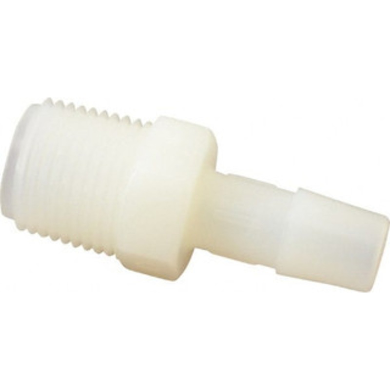 Made in USA 3/8 Barb, 3/8 NPT, Nylon Single Barbed Tube Adapter Male, Natural (Color) A6-6NN – 48716401