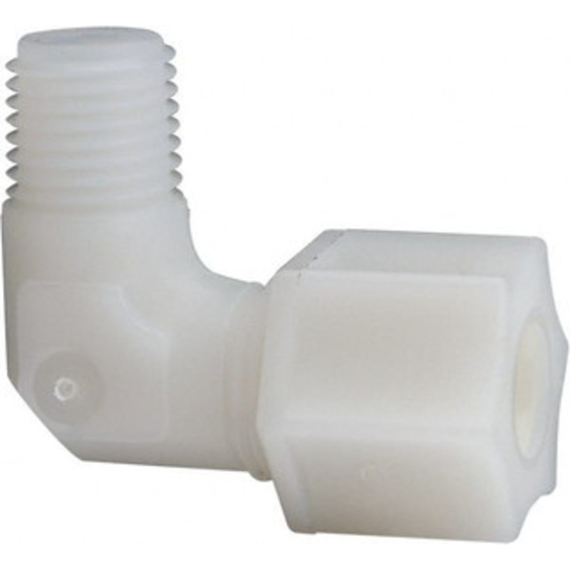Made in USA 3/8 Tube OD, Nylon Plastic Compression Tube Male Elbow 1/4 NPT Pipe, 220F Max, Plastic Grip 0638.053 – 32873424