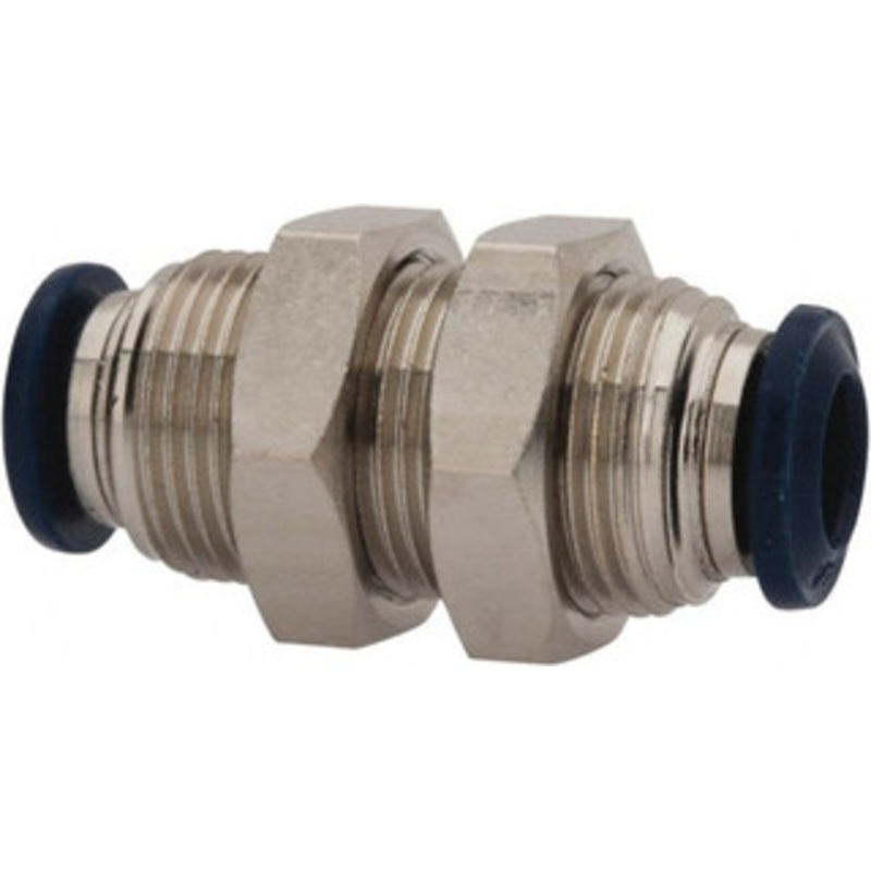 Value Collection 1/8 Outside Diam, Nickel Plated Brass Push-to-Connect Tube Bulkhead Union 250 Max psi, Tube to Tube Connection, Buna O-Ring 2556501865PRO – 81070542