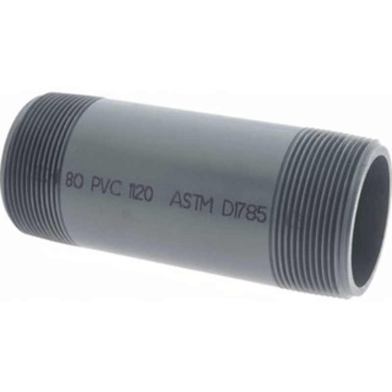 Value Collection 2 Pipe, 5-1/2 Long PVC Threaded Plastic Pipe Nipple Schedule 80, Gray 887-055 – 37005014