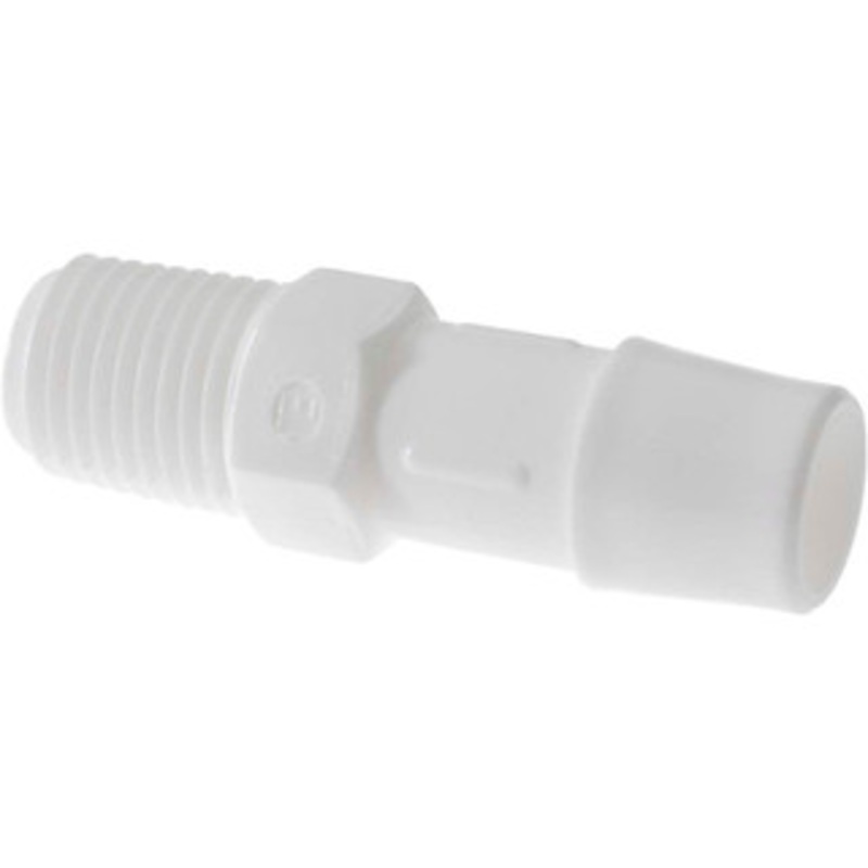Made in USA 1/2 Barb, 1/4 NPT, Polypropylene Single Barbed Tube Adapter Male, White A4-8WP – 48724363