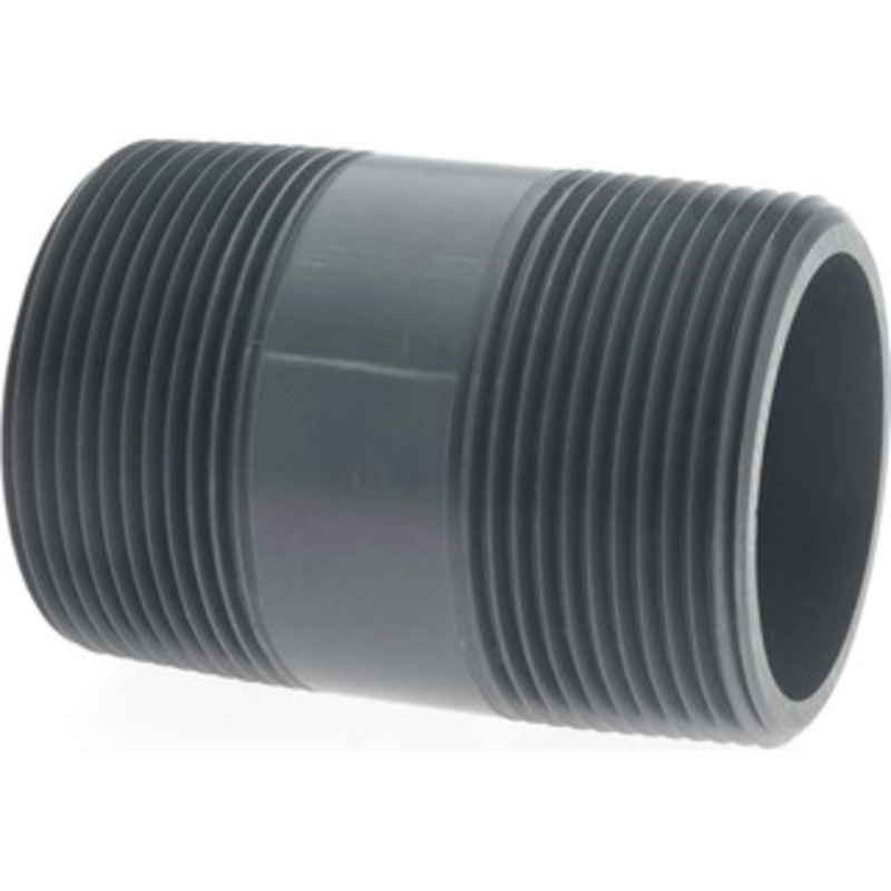 Value Collection 2-1/2 Pipe, 4 Long PVC Threaded Plastic Pipe Nipple Schedule 80, Gray 888-040 – 37005055