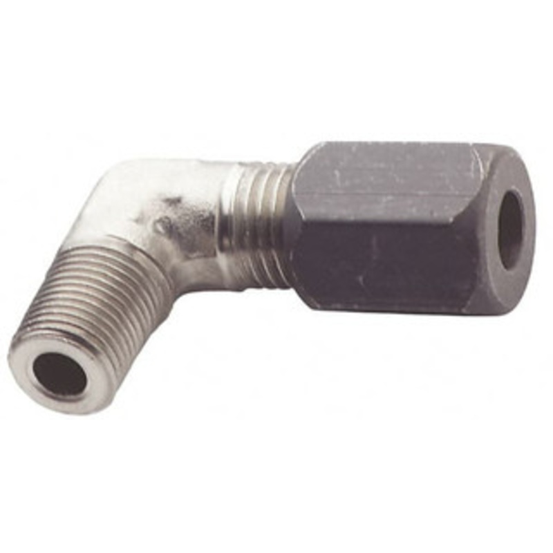 Made in USA 1/4 Tube OD x 1/8-27 NPTF Stainless Steel Compression Tube Male Elbow Comp x MPT Ends, -75 to 750F, 7/16 Hex F-4-ME – 75657106