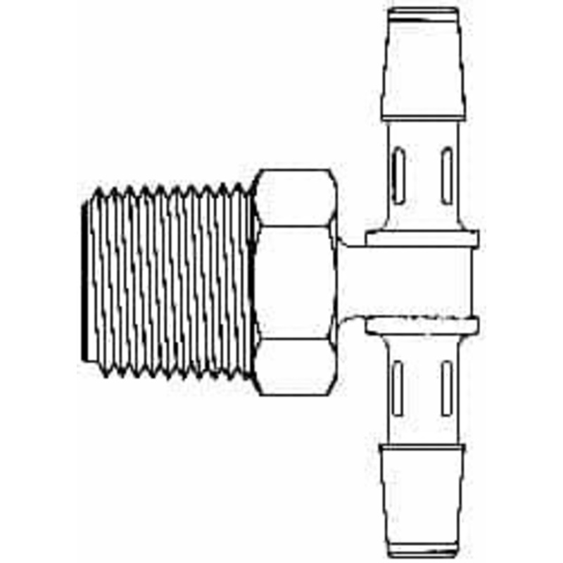 Made in USA 1 Barb, 3/4 NPT, Polypropylene Single Barbed Tube Branch Tee Male, White T12-16WP – 48726384