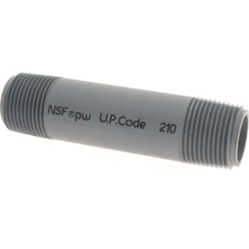 Value Collection 3/4 Pipe, 4 Long CPVC Threaded Plastic Pipe Nipple Schedule 80, Gray 883-040C – 37005279