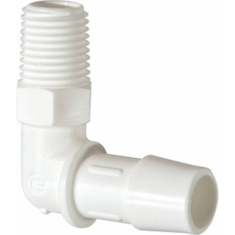 Made in USA 1/2 Barb, 1/4 NPT, Polypropylene Single Barbed Tube Elbow Male, White L4-8WP – 48725584