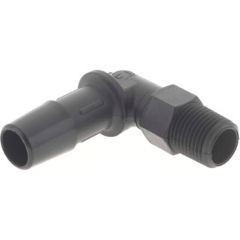 Made in USA 3/8 Barb, 1/8 NPT, Nylon Single Barbed Tube Elbow Male, Black L2-6BN – 48713523
