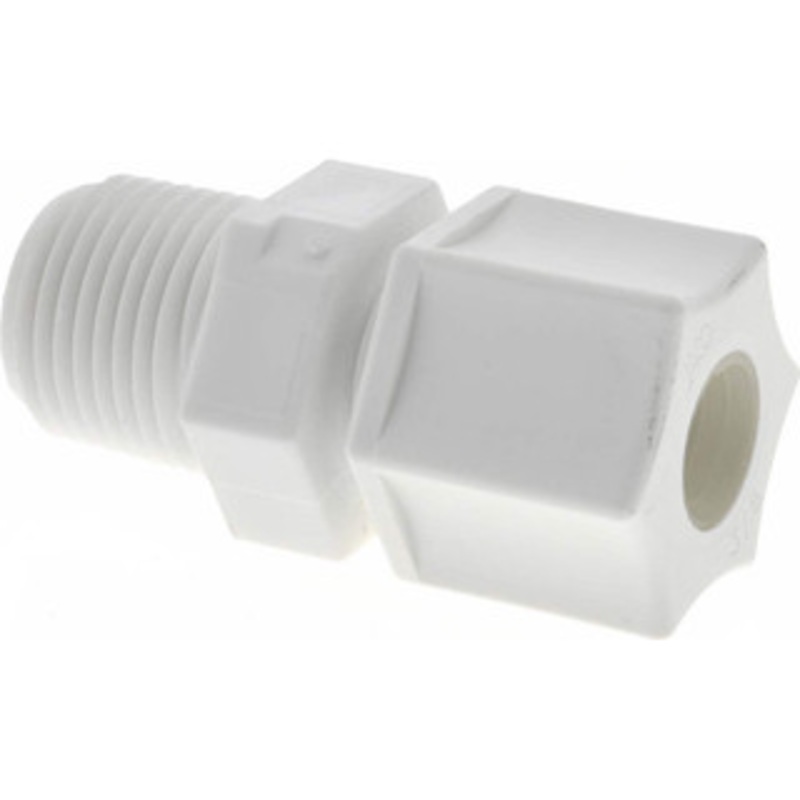 Made in USA 3/8 Tube OD, Polypropylene Plastic Compression Tube Male Connector 3/8 NPT Pipe, 215F Max, Plastic Grip 0600.055 – 32874521
