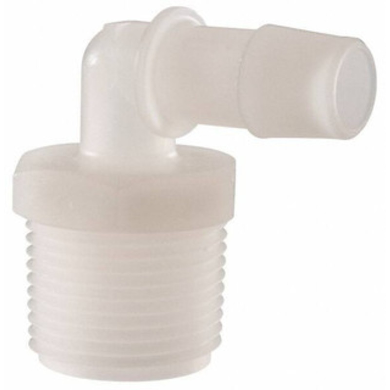 Made in USA 1/2 Barb, 3/4 NPT, Kynar Single Barbed Tube Elbow Male, Natural (Color) L12-8NK – 48729784