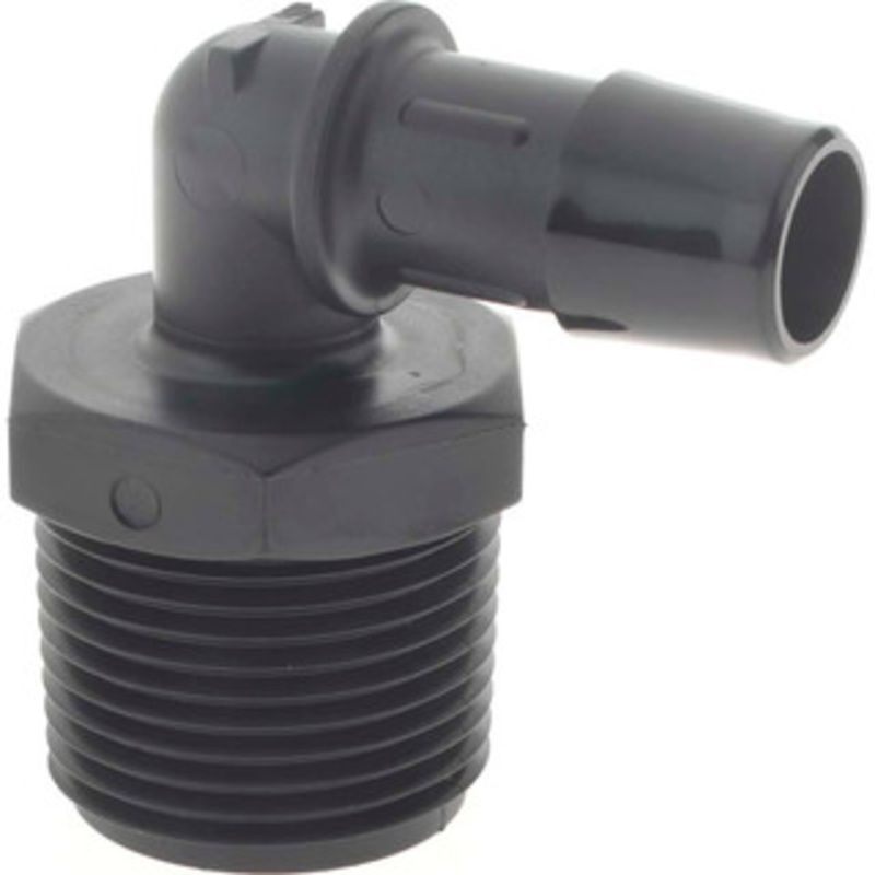 Made in USA 1/2 Barb, 3/4 NPT, Nylon Single Barbed Tube Elbow Male, Black L12-8BN – 48713788