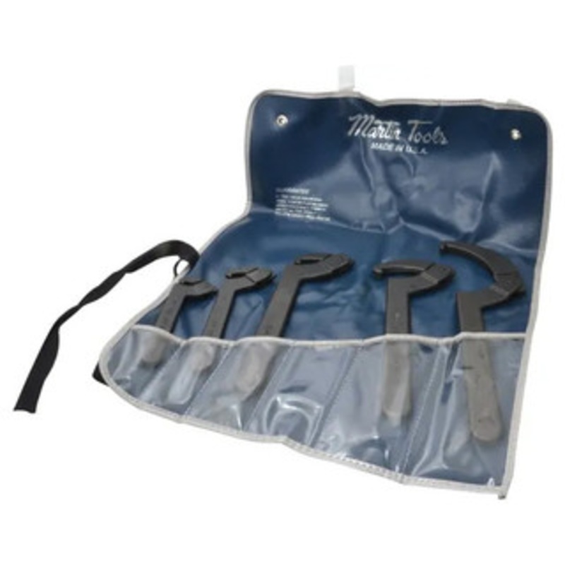 Martin Tools Adjustable Hook Spanner Wrench Set SHW5K, 5 Pieces – 97-429-5